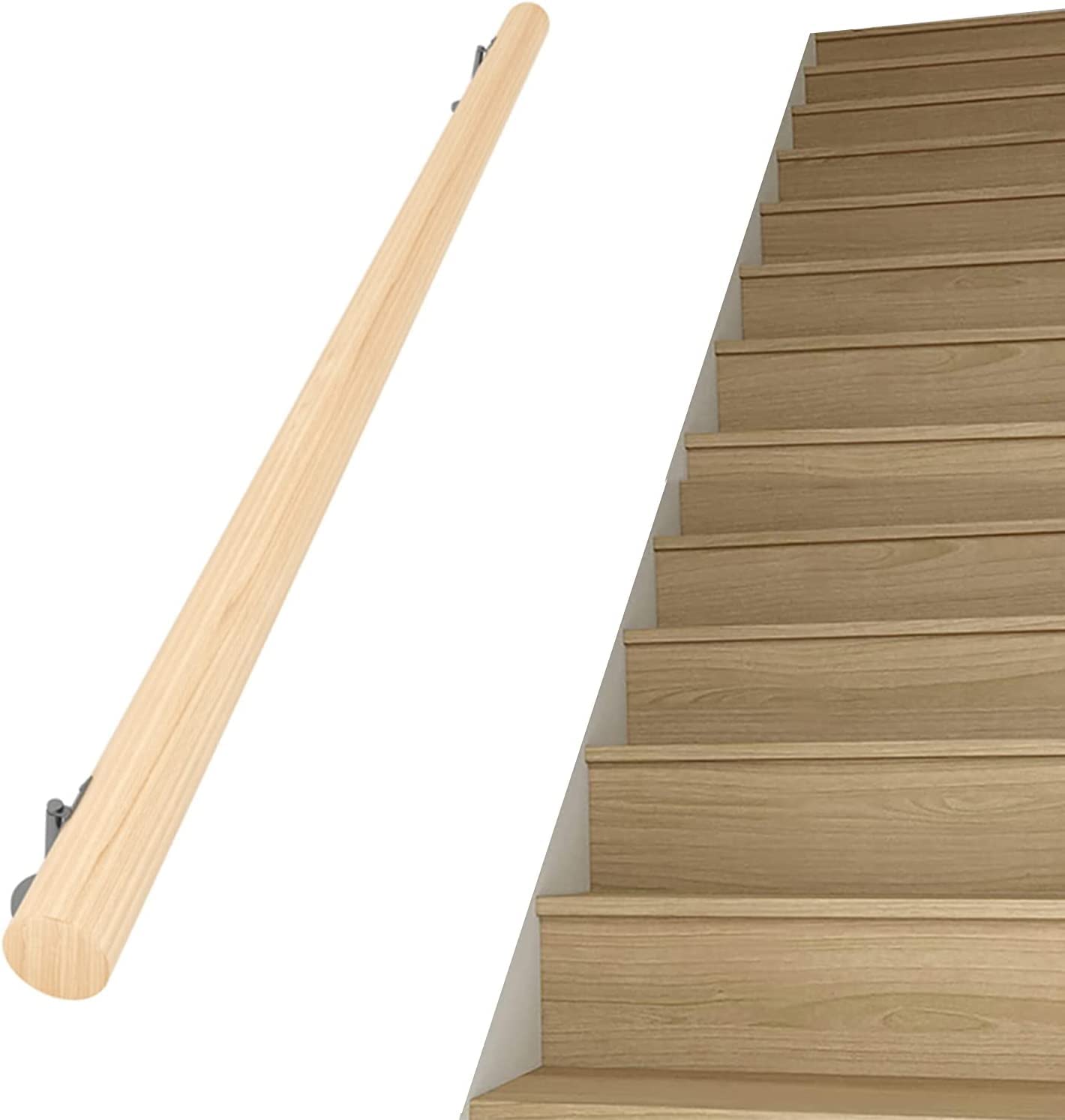 Wooden Stair Railing Stair Railing for Villa Loft Wooden Handrail for
