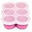 WeeSprout Silicone Freezer Tray with Clip on Lid Perfect Food Storage Container for Homemade Baby Food, Vegetable, Fruit Purees, and Breast Milk (Bright Pink, Six 3 Ounce Sections)