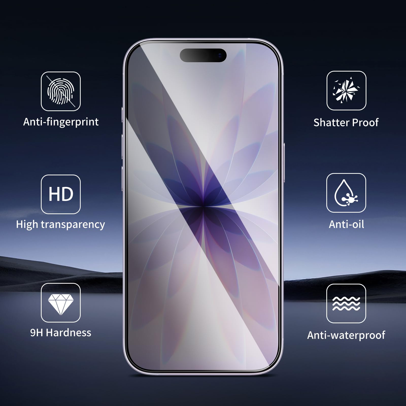 Prywatność Ochraniacz Ekranu dla iPhone 17 Pro, Antyszpiegowe Szkło Hartowane, Twardość 9H, Bez Pęcherzyków Powietrza, Oporne na Zarysowania, 3 Sztuki