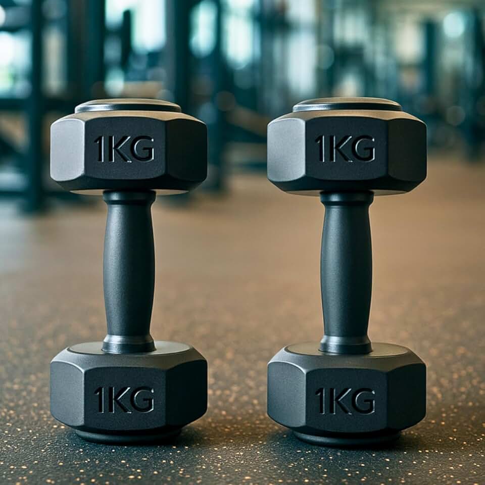 Par de Halteres Pesos 1kg Preto Antiderrapante Revestido deal para Treino em Casa, Academia, Musculação, Mulheres, Iniciantes, Fisioterapia e Fortalecimento Muscular