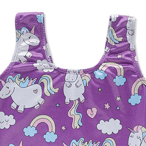 HOZIY Gymnastics Leotards for Girls Toddlers Kids Sleeveless Tumbling Outfits for Dance Print
