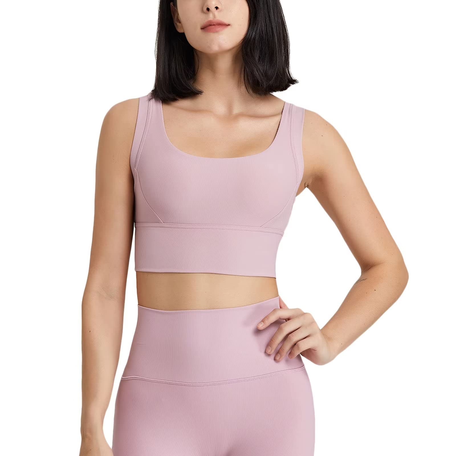 Canotta Donna Sportiva con Reggiseno, Top Senza Maniche per Fitness Palestra Yoga