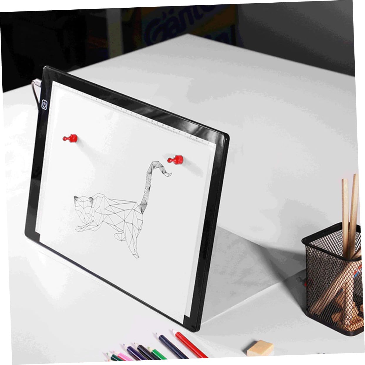 Boîte Lumineuse LED Magnétique A4 en Acrylique, Règle Intégrée