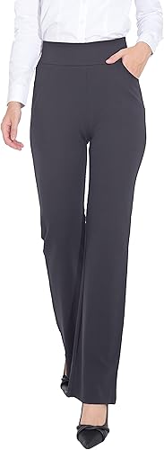ZTN - Pantalones de cintura alta con control de barriga para mujer, pantalones de vestir con 4 bolsillos, pantalones de trabajo para negocios y