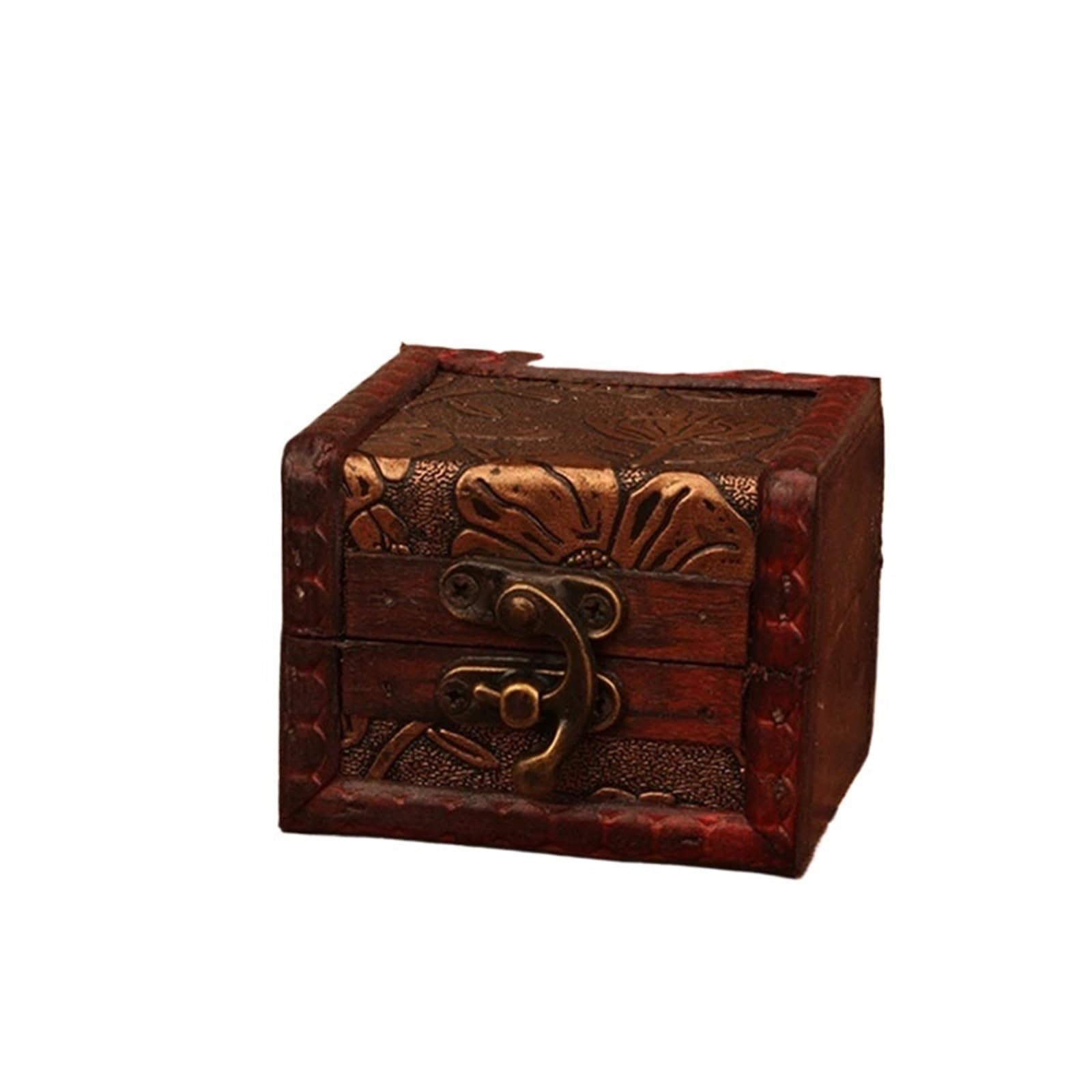 NIUSABOU Wood Jewellery Organiser, Wooden Storage Box With Lock Multicolor For Brooches Bracelets(Color 4)