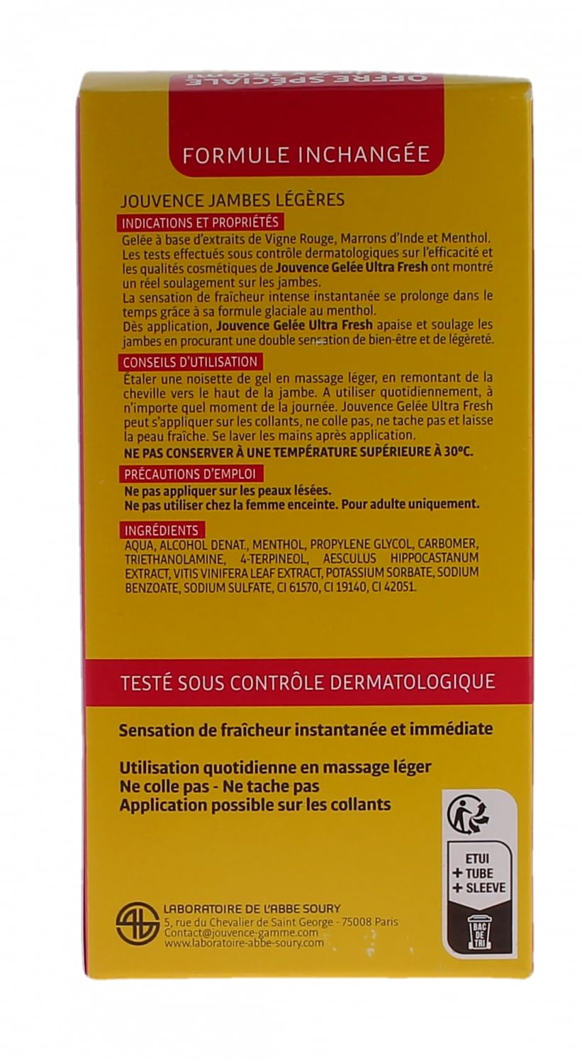 Jouvence Gelée ULTRA FRESH Jambes Légères - Lot de 2 x 150 ml