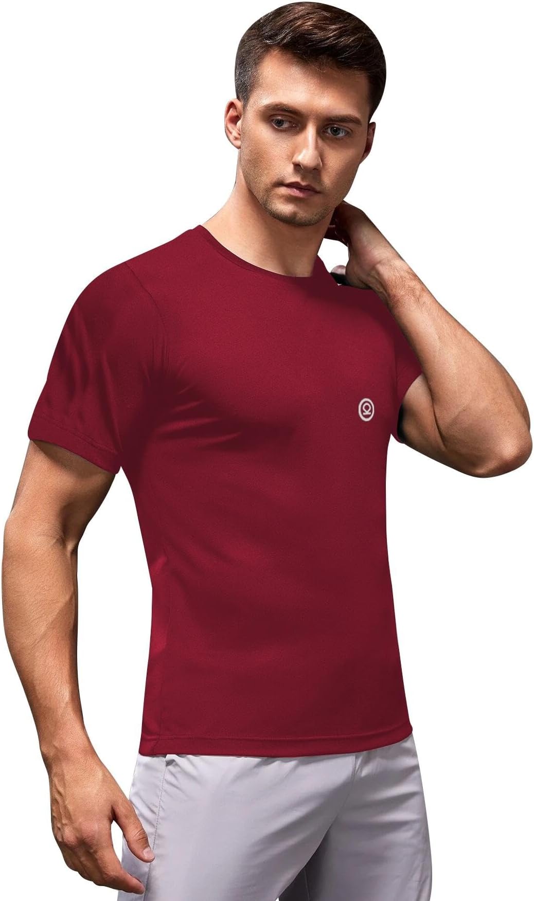 CHKOKKO Men's Solid Regular Fit Sports T-Shirt