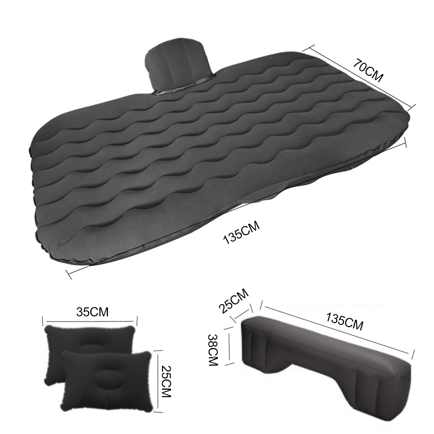 Ergocar Nadmuchiwany materac powietrzny, sofa dmuchana, podróże samochodem, kemping, wodoodporny, szczelny leżak powietrzny na kemping, wędrówki, basen, plażę, podróże