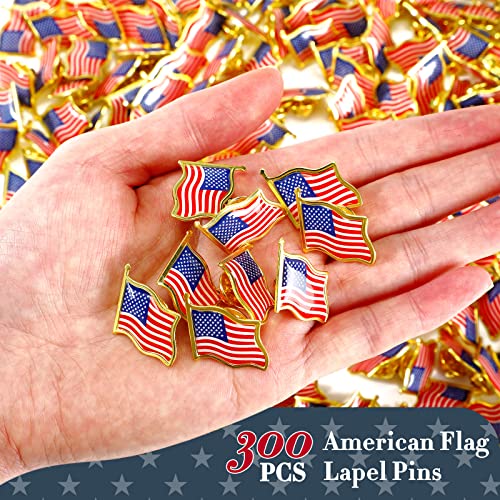 Image of Kigeli American USA Flag Lapel Pins - 4th of July & Veterans Day Patriotic Badge Pins for Women Men(300 Pcs)