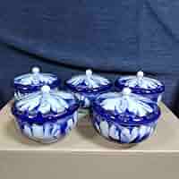 深川製磁 牡丹金ミル 蓋付き湯呑揃 5P 箱あり FUKAGAWA PORCELAIN 深川製磁 湯飲み 松型茶器揃 牡丹金ミル