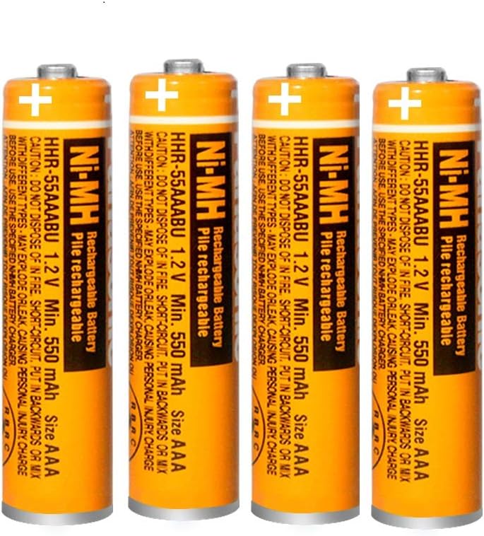 EOCIK 4 Pack NI-MH Rechargeable AAA Batteries 1.2V 550mAh HHR-55AAABU AAA Battery for Panasonic Cordless Phones