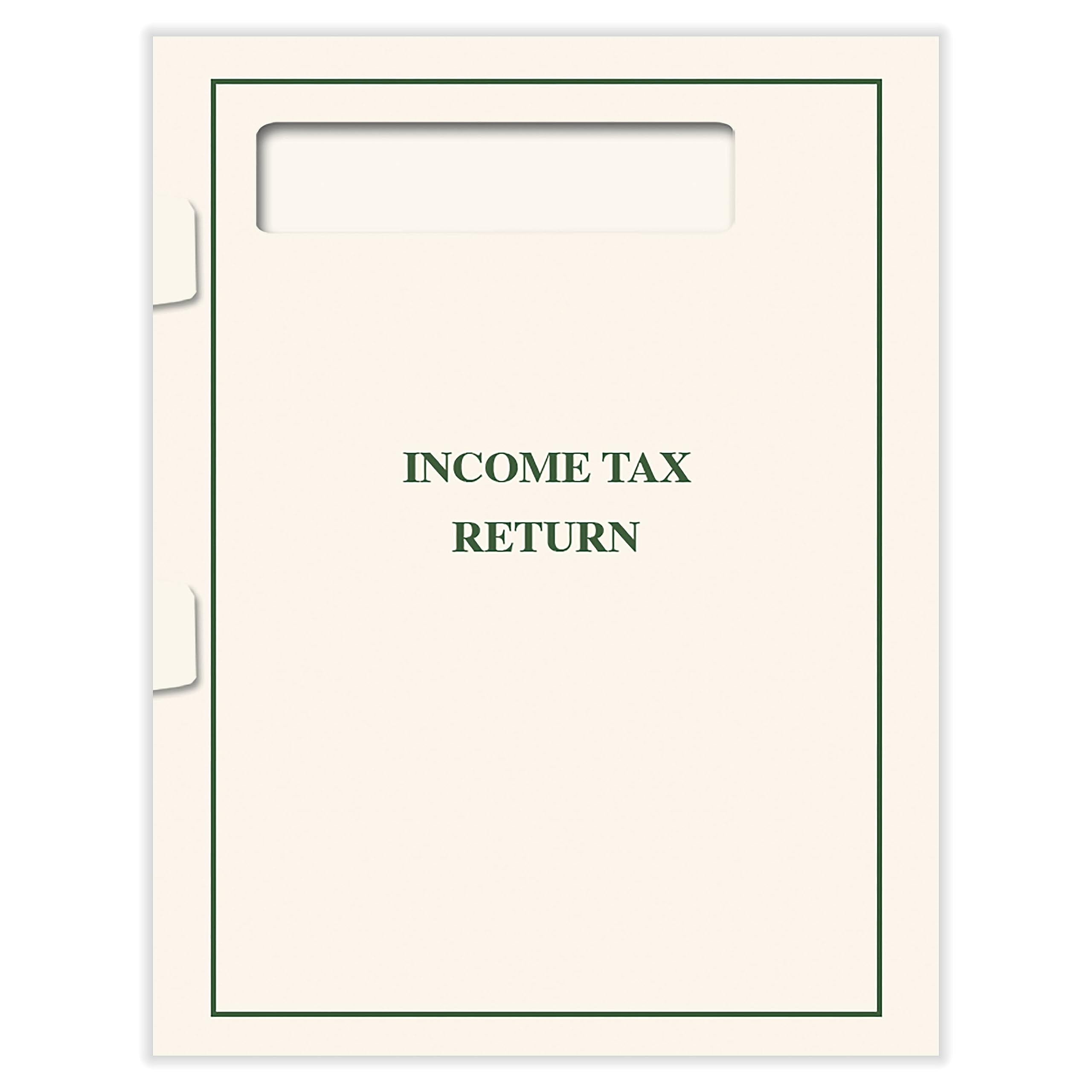 ComplyRight Tax Presentation Folder, Single Window, Beige, Side-Staples, One Pocket, 8-7/8" x 11-3/8", Pack of 100