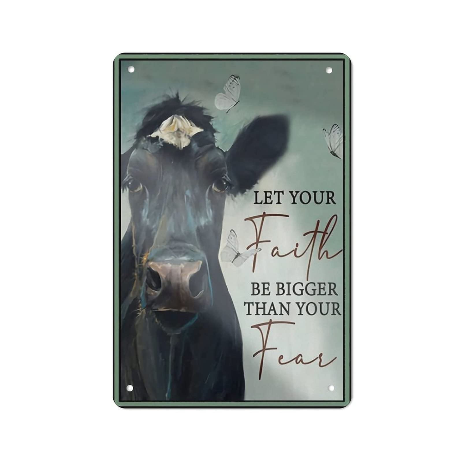 AOOEDM Let Your Faith Be Bigger Than Fear Vintage Metal Sign Wall Decor Metal Plaque for Cafe Bar Pub Home Beer Retro Poster 12x8 Inch
