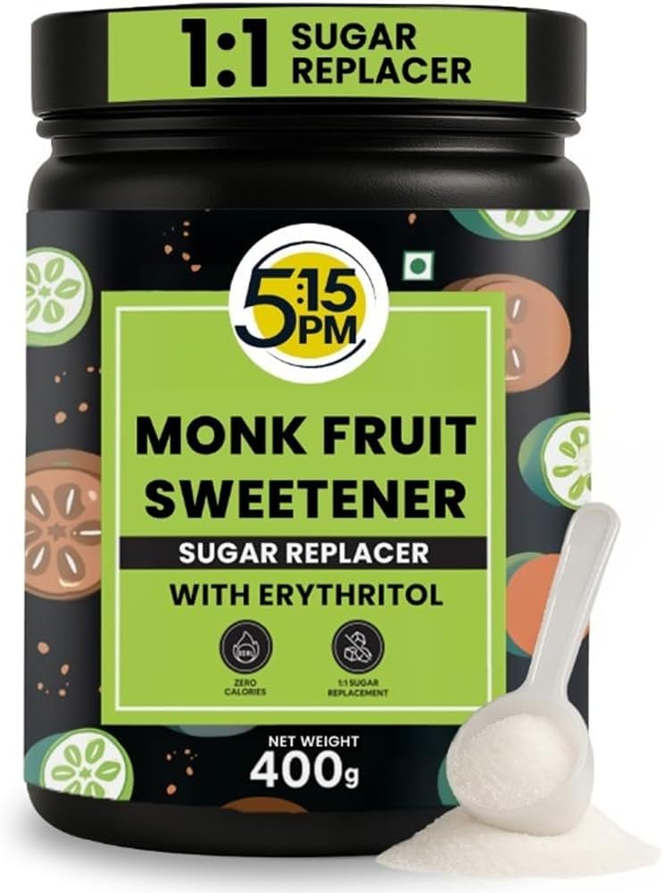 5:15 PM MonkFruit Sweetener with Erythritol 400 g | Monk Fruit Sweetener I Monk Fruit Powder I MonkFruit Sugar Extract For Cooking & Baking