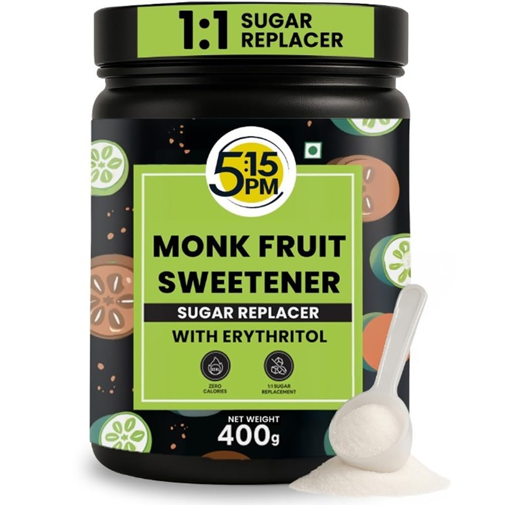 5:15 PM MonkFruit Sweetener with Erythritol 400 g | Monk Fruit Sweetener I Monk Fruit Powder I MonkFruit Sugar Extract For Cooking & Baking