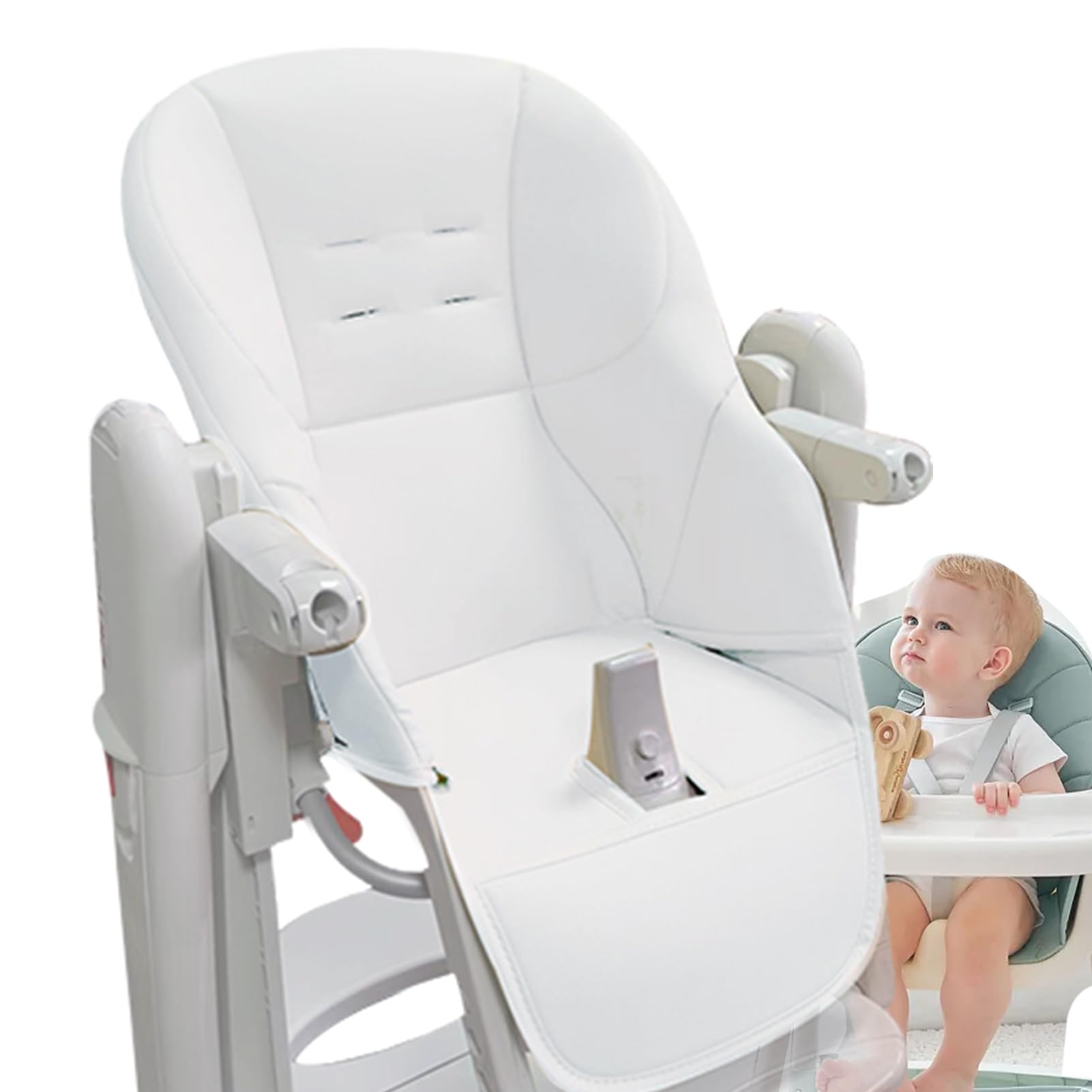 Fodera per sedia da pranzo per bambini, imbottitura per seggiolone in pelle PU, comoda fodera per cuscino per seggiolone per bambini Fodera ricambio per inserto per seggiolone per Peg Perego Tatamia