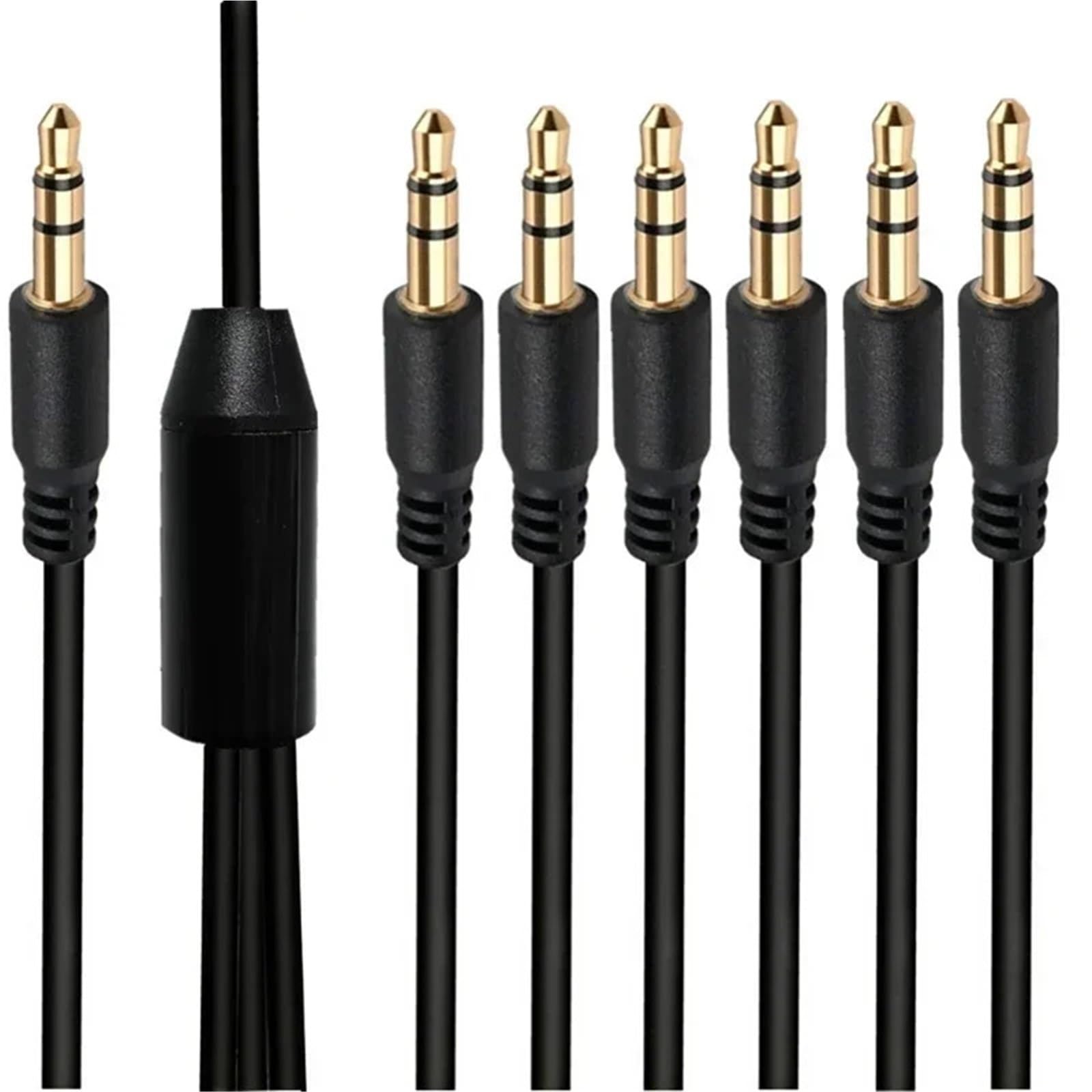 Rozdzielacz 3,5 mm gniazdo słuchawkowe kabel audio 3,5 mm kabel 1 męski na 2/3/4/5/6 męski kabel AUX rozdzielacz adapter do zestawu słuchawkowego komputera (1 do 2,1 m)