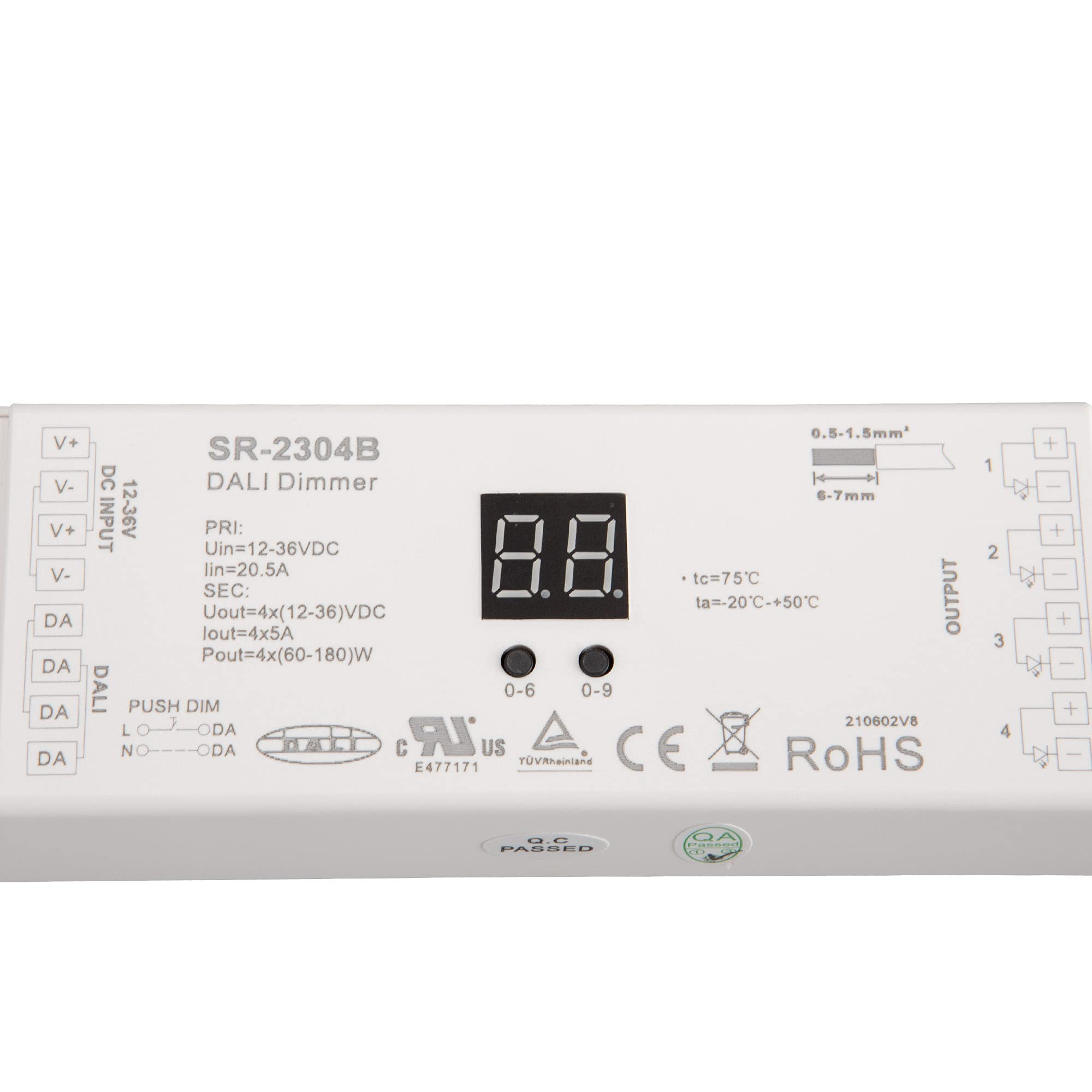 LED CONNEX DALI/PUSH Dimmer SR-2304B 12-36V DC 4CH 5A