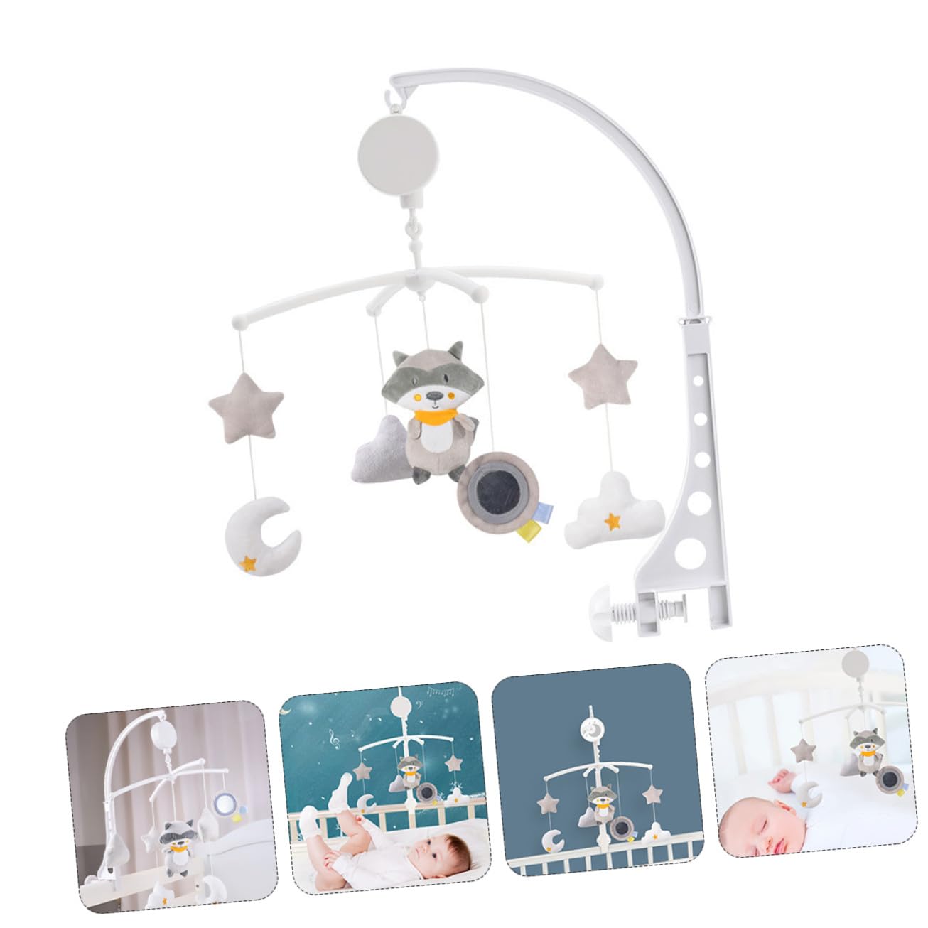 TOYANDONA Carillón de Viento para Cuna y Colgante para Cochecito para Ñiño Diseño Rotatorio y Musical, Accesorio Educativo para Decoración Habitación Ñiño y Guardería