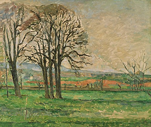 Cuadro pequeño de Paul Cézanne para salón: The Bare Trees con acabado mate de archivo 2