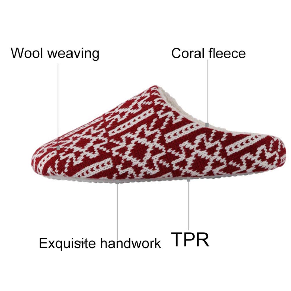 Inicio Interior Cálido Mujer Zapatillas De Felpa De Espuma Invierno Cálido Y Acogedor Zapatillas De Dormitorio Tela De Algodón Copo De Nieve Zapatos De Interior