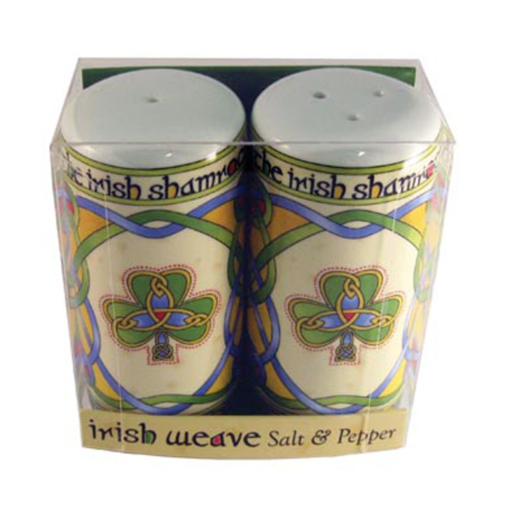 Royal Tara Irish Salt and Pepper Shaker Celtic Set with Irish Weave Design