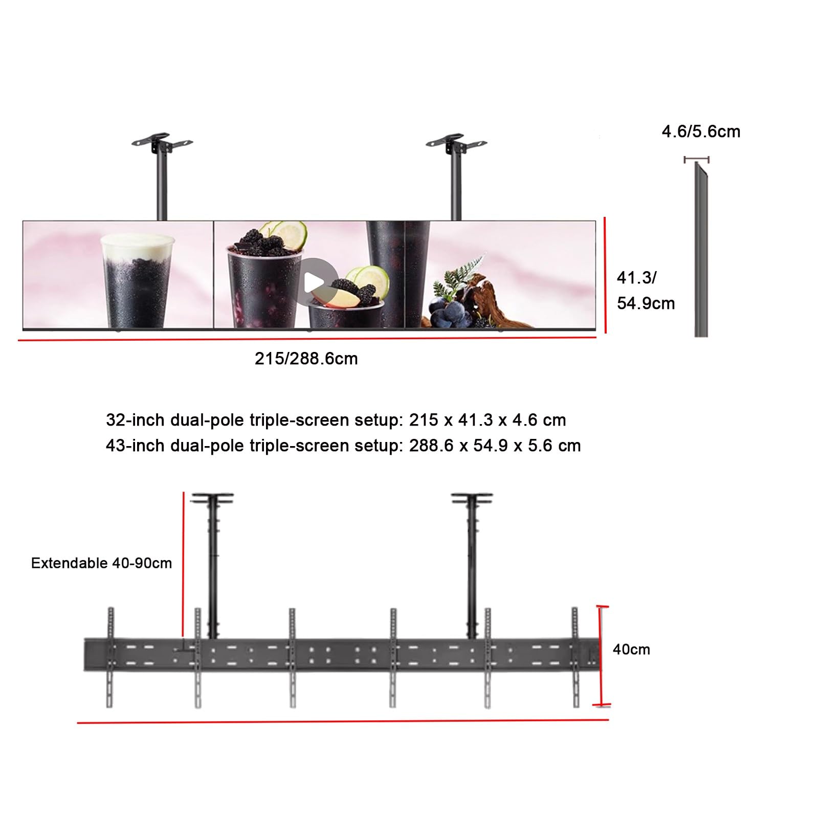 LED Menü-Lichtbox Digital Signage Display für Restaurants und Cafés, kommerzielle Werbelösung, Flipchart für Werbeaktionen und Menüs