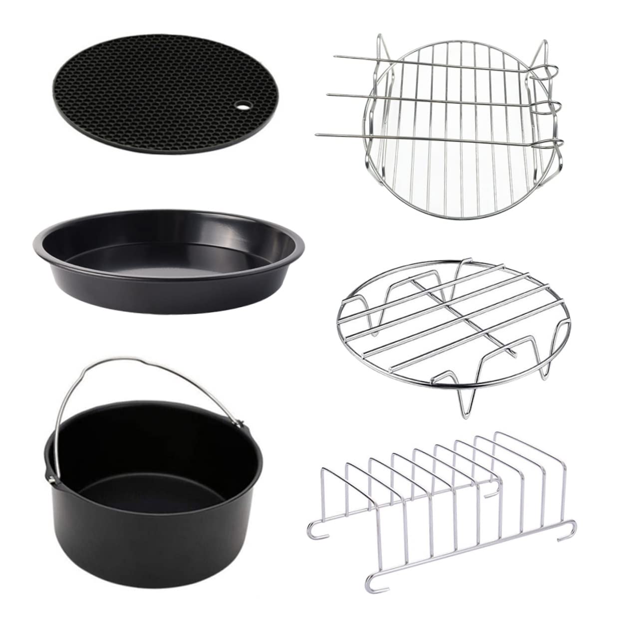 Ustensiles pour soupes et gâteaux en friteuse à air chaud : kit 6 pièces pour repas de famille