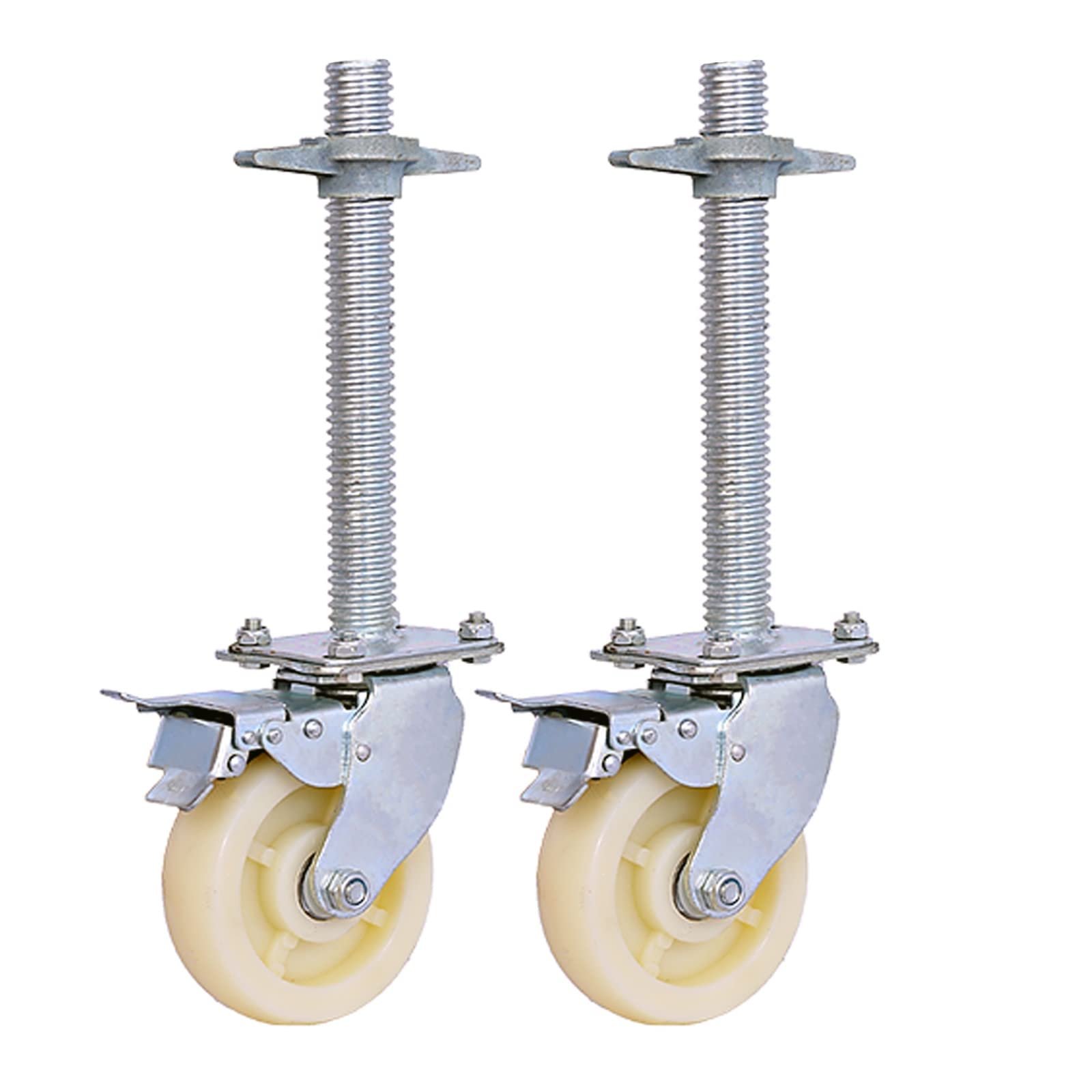 Roulettes de 15 cm pour échafaudage réglable avec frein double blocage