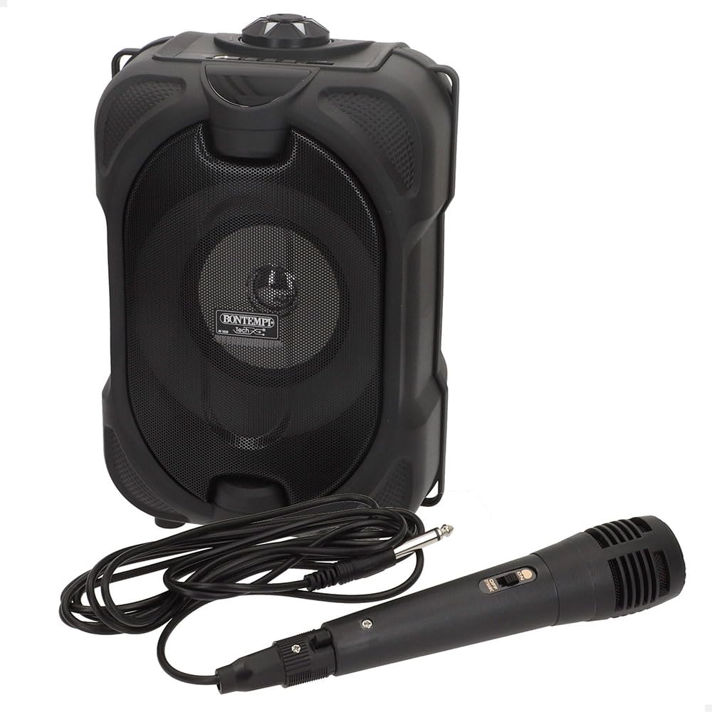 COLORBABY Altavoz Karaoke inalámbrico, 80W de Potencia, Luces RGB, Micrófono Incluido, Función TWS estéreo, USB, microSD, Radio, Batería Recargable, Portátil, para Fiestas y Eventos (47893)