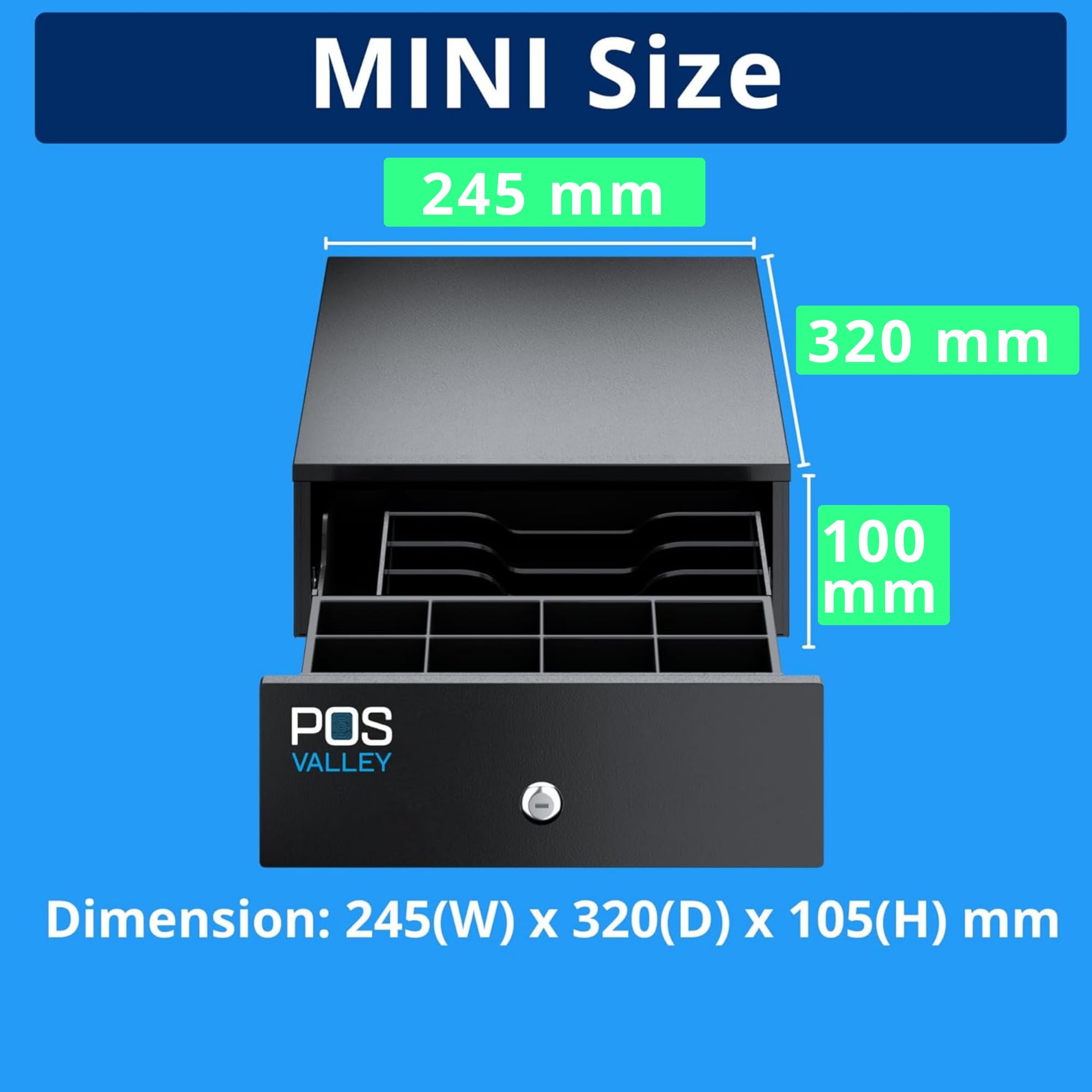 Mini szuflada na kasę fiskalną, mała kasa na monety, otwierana drukarka POS RJ i kasa fiskalna (CZARNY)