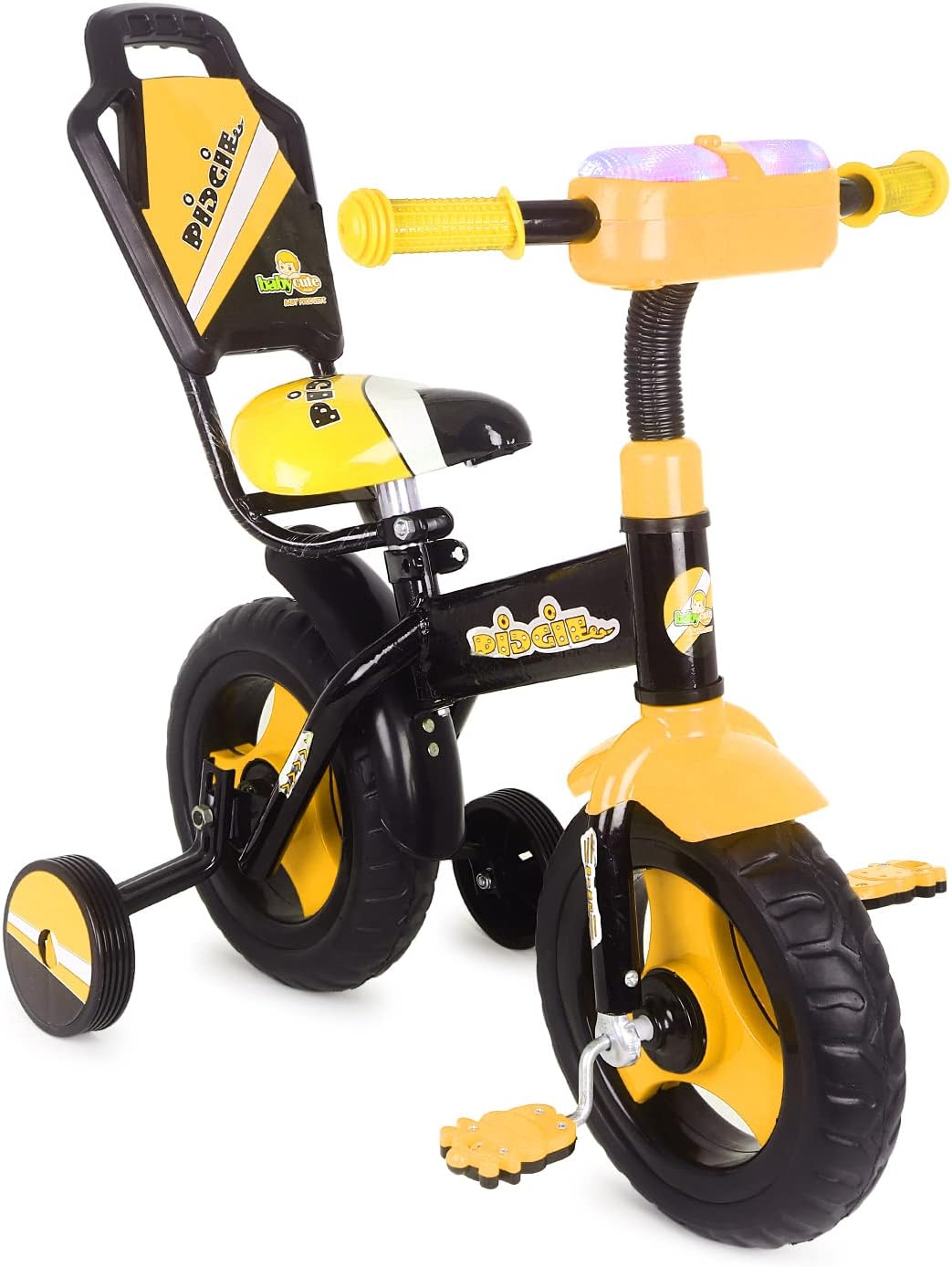 PUCI Kids|Baby Trike|Tricycle with Safety Guardrail for Kids|Boys|Girls Age Group 2 to 5 Years (Yellow & Black)