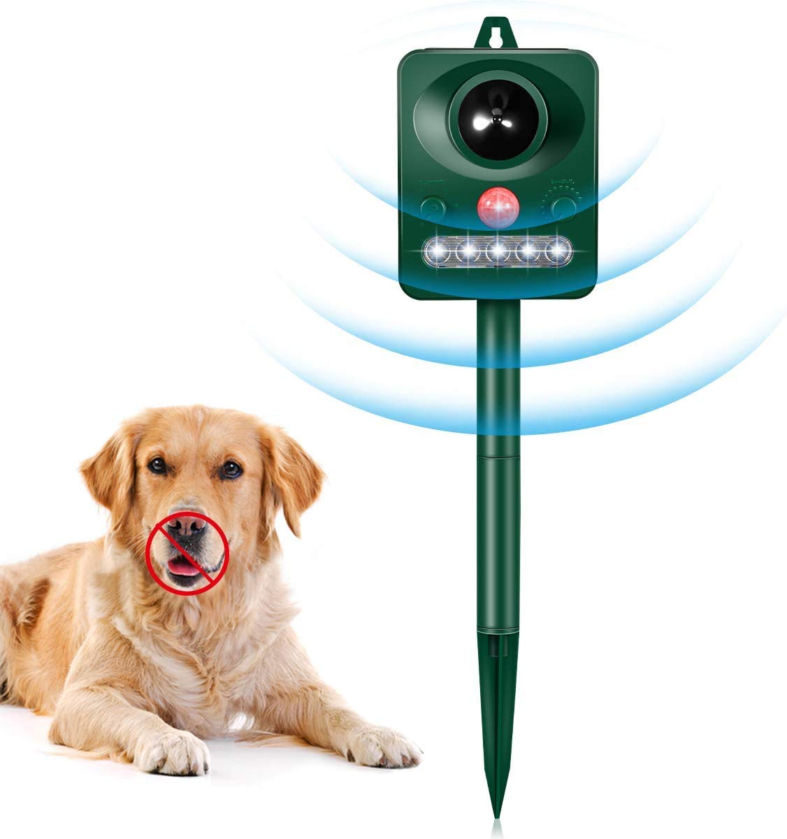 Anti barking device, Flashing Light, Dog, Cat, Squirrel, Raccoon, Skunk, Rabbit, Rat, Mole, Deer
