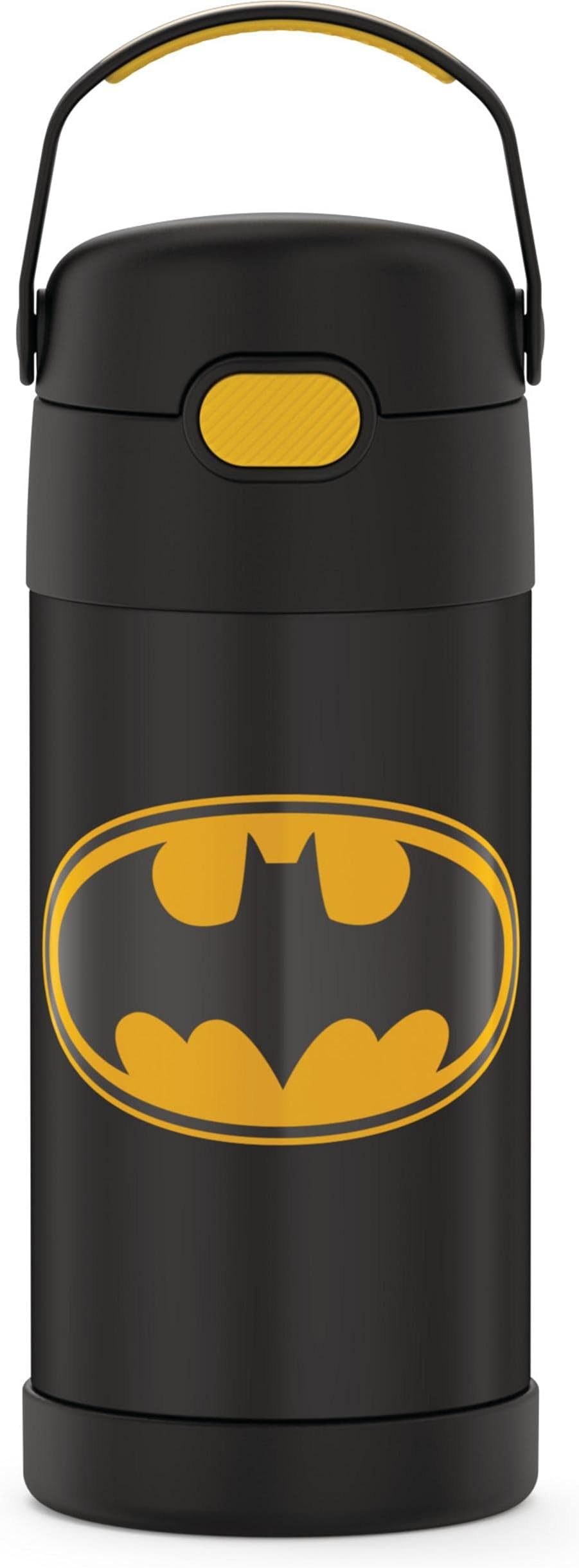 THERMOS FUNTAINER Water Bottle with Straw - 12 Ounce, Batman - Kids Stainless Steel Vacuum Insulated Water Bottle with Lid