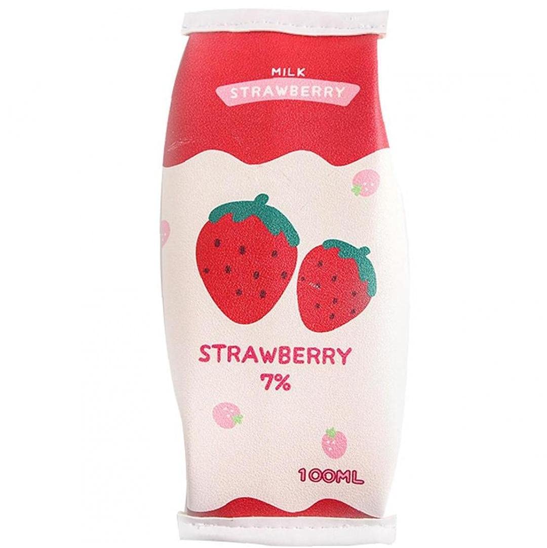 Ruluti 1pc Large Capacity Milk Carton Pencil Cases Cosmetic Bag Canvas Bag Stationery Box for Student Office College School