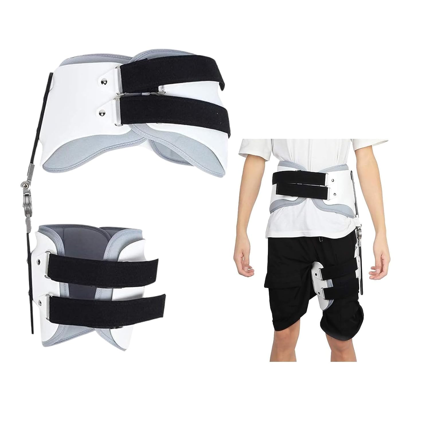 Men and Women Adjustable Hip Groin Stabilizer sciatic nerve brace Hip Brace Thigh Leg Compression Support Wrap Sleeve Quad Hamstring Joints Recovery Abduction Bracket Hinged(Left)