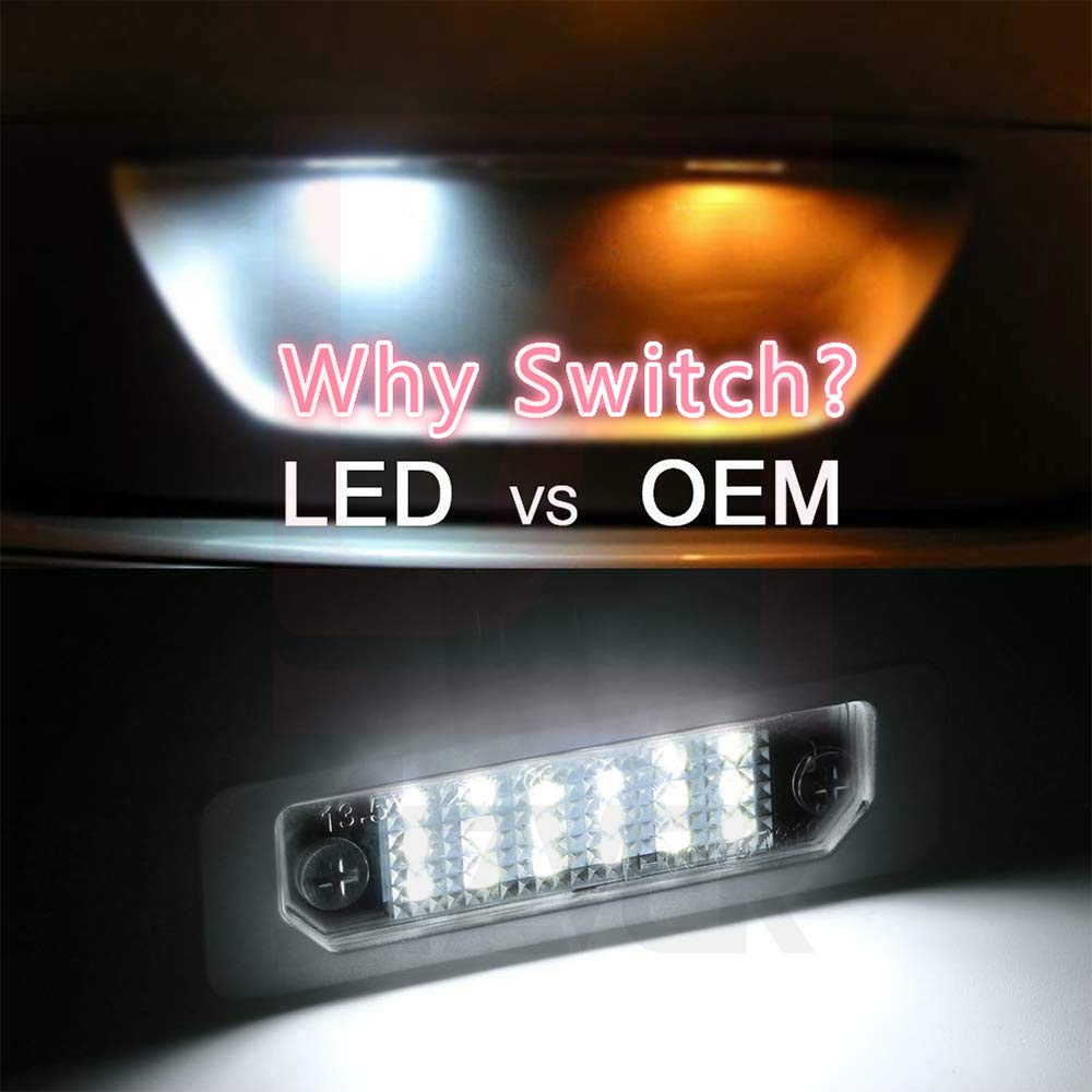 S SIZVER Super-Bright LED Replacement 18 SMD License Plate Lights Kit Compatible with F-150