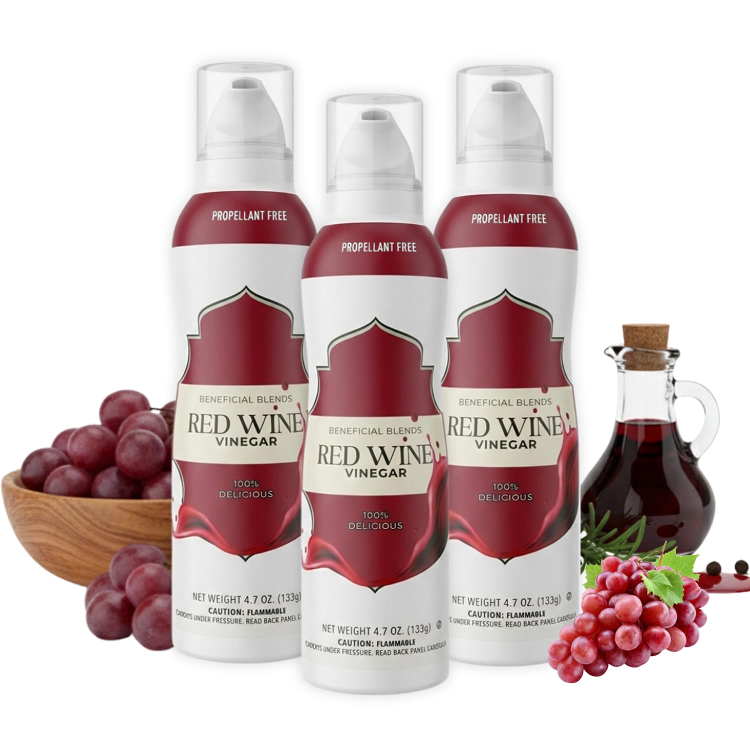 Amazon.com : Red Wine Vinegar Spray, 3-Pack, Salad Dressings &  Vinaigrettes, Marinades & Sauces, No Propellants, Quality Crafted in USA,  Net Wt 4.7 oz : Grocery & Gourmet Food