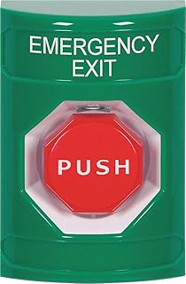 SAFETY TECHNOLOGY INTERNATIONAL Emergency Exit Push Button,Grn,Rd Button