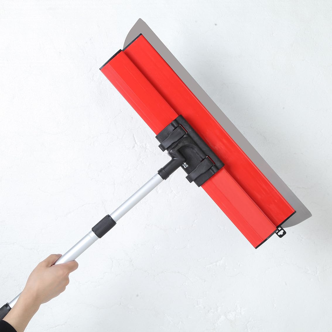 Lame d'écrémage Lame de Spatule de Lissage Lame à Lisser en Acier Inoxydable avec Poignée d'extension pour Enduire les Murs et les Plafonds (25cm + 40cm + 60cm + 80cm), avec Lames Remplaçables