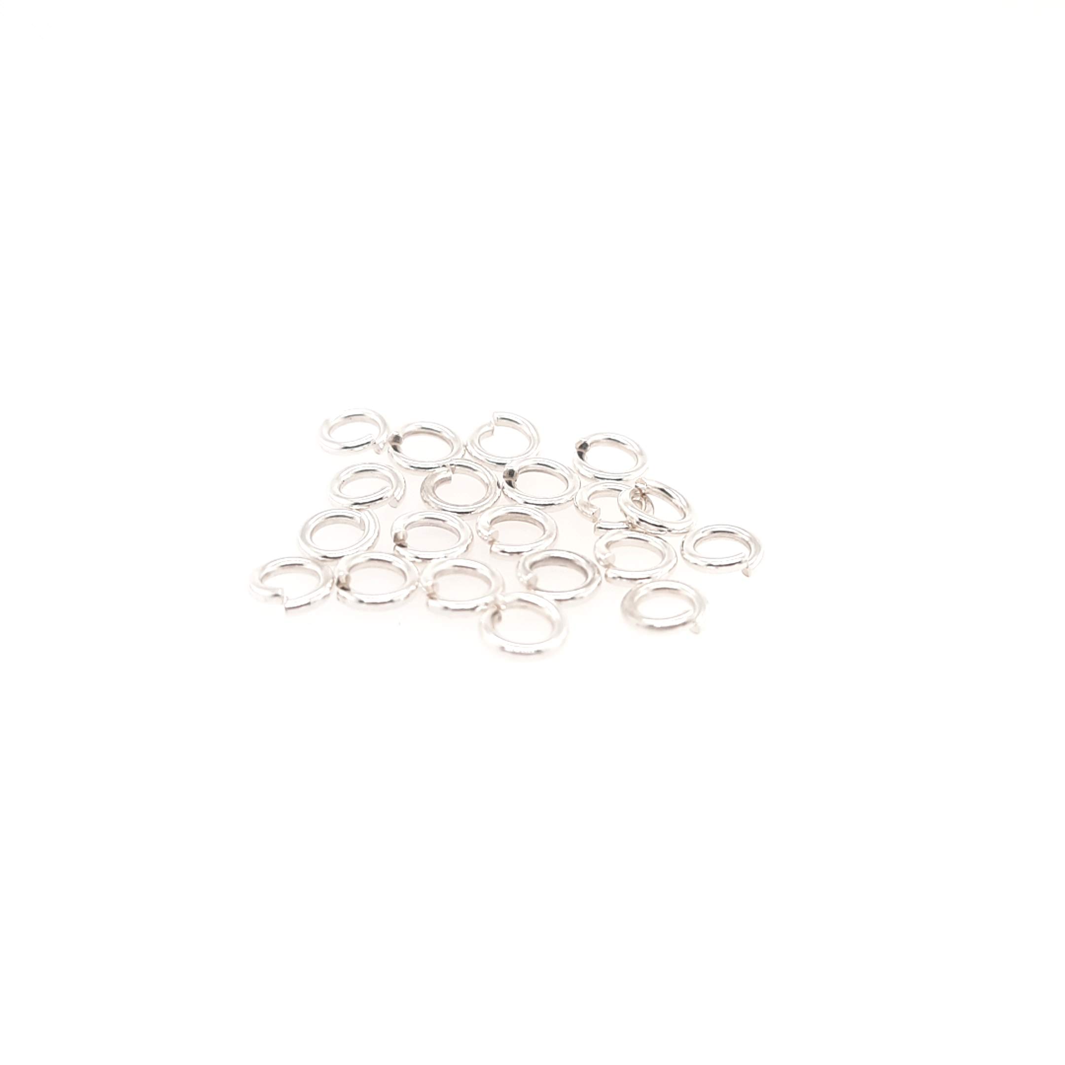 Anillos abiertos de plata argentium 935 calibre 18, 20 unidades de 5,2 mm