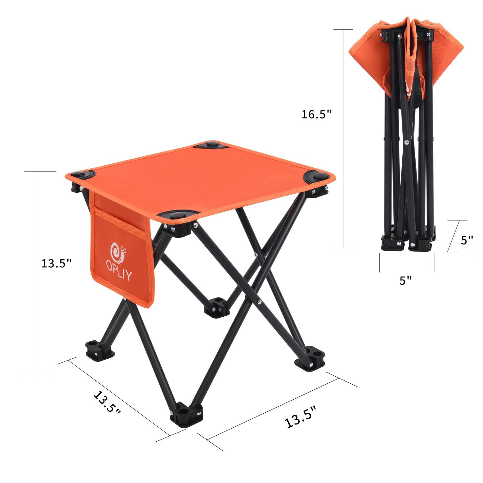 Taburete de camping, silla plegable portátil para camping, pesca, senderismo, jardinería y playa, asiento de camping con bolsa de transporte (naranja)