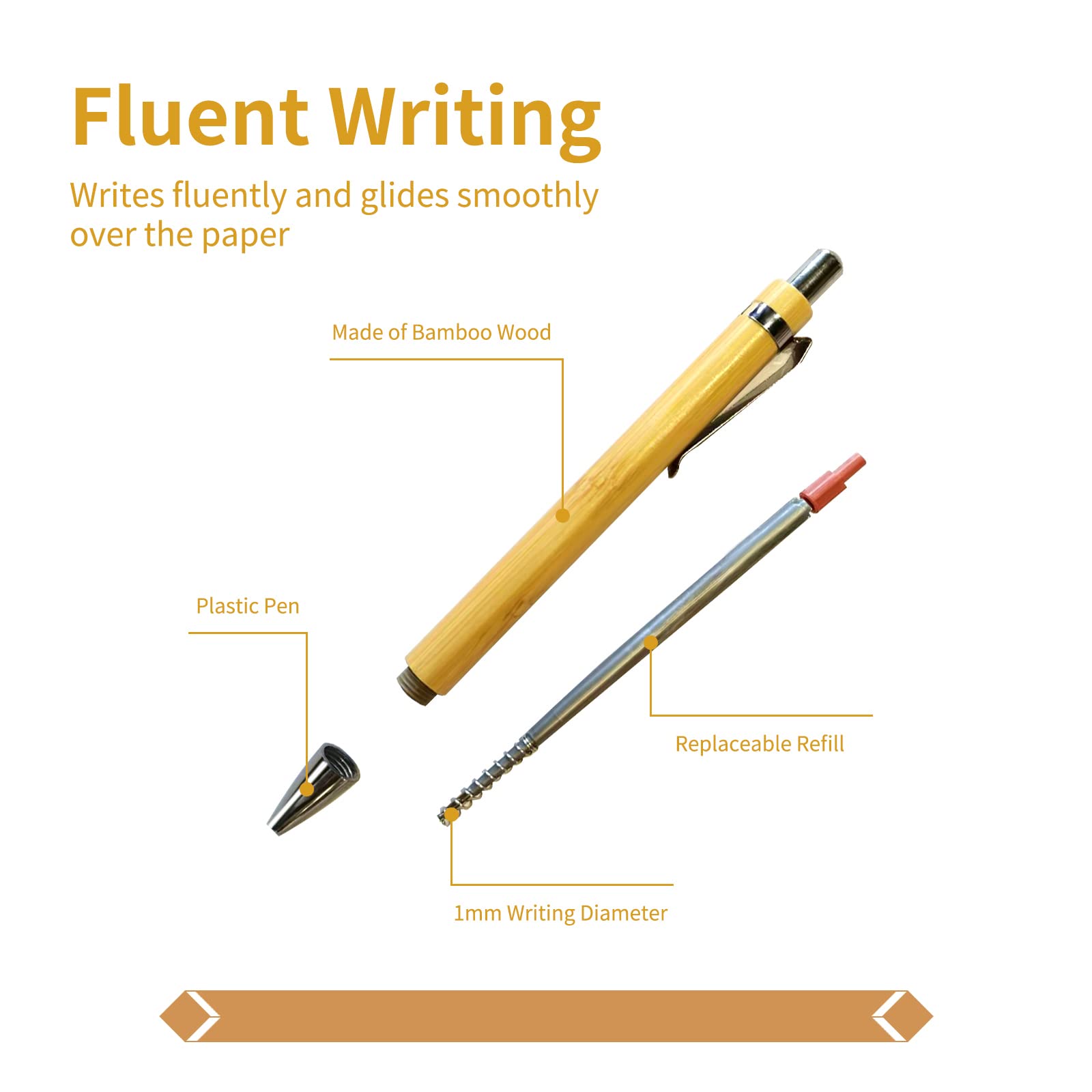 40pcs Penne a Sfera in Legno, Penne a Sfera Retrattili in Legno, Bamboo Penna a Sfera per Dipendenti Ufficio Studenti Insegnanti Adulti Regali Scrittura Scuola Ufficio