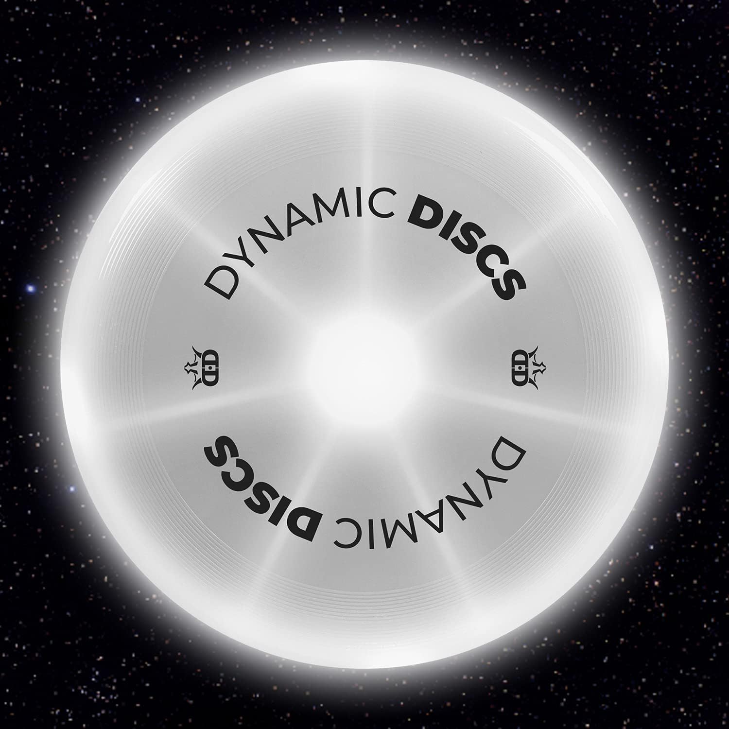 Dynamic Discs Night Glider LED Catch Flying Disc | 175g Glow in The Dark Catch Disc | Light-up Easy to Throw Ultimate Disc | Great for Backyard Games and Tailgating (White)