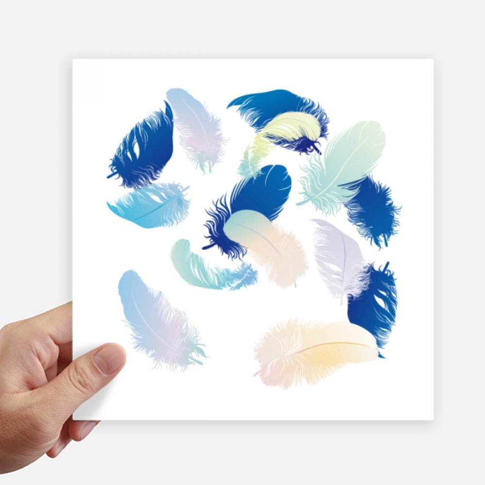 Autocollant carré Dream Plumes Relax 4Pcs au design multicolore résistant 20 cm