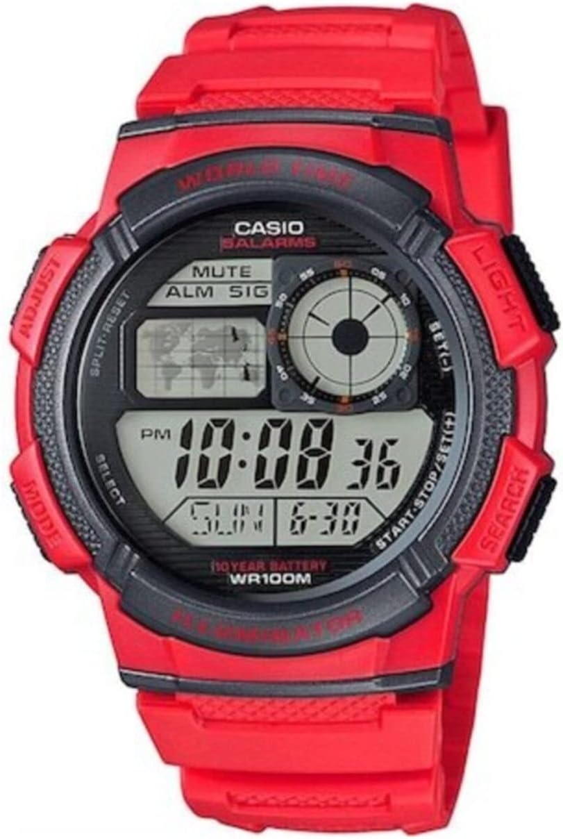 Watch with Japanese Quartz Movement Man AE-1000W-4AVDF(D120) 40 mm, red, Strip