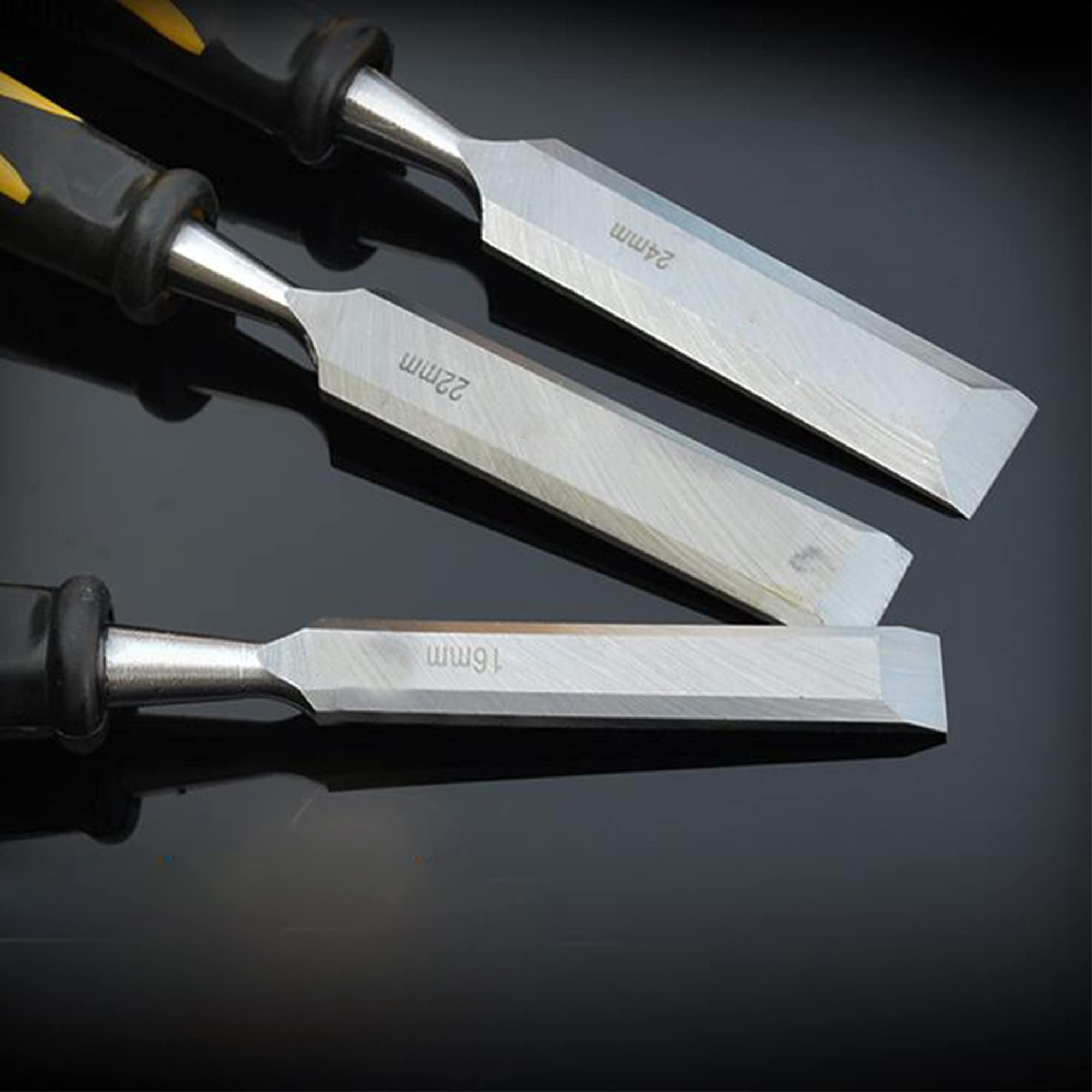 Juegos de formones 9 piezas de acero de alto carbono cincel para madera agarre amortiguador y tapa de acero cinceles para madera para manualidades en madera bricolaje carpintería