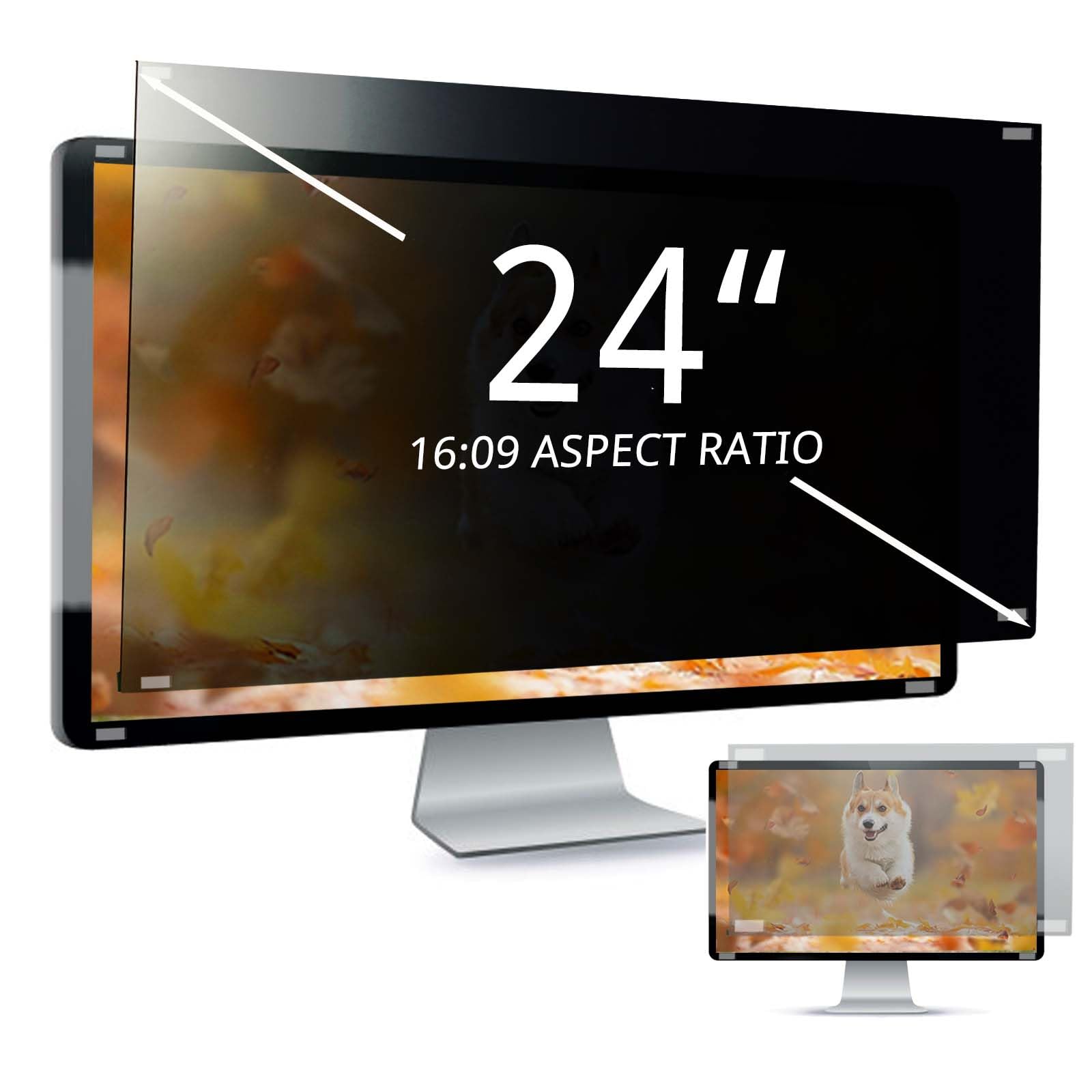 Filtro privacy per computer, 24 pollici 16:9 protezione dello schermo rimovibile per la privacy, protezione schermo HD anti-luce blu e antiriflesso, larghezza x altezza 531 mm x 299 mm