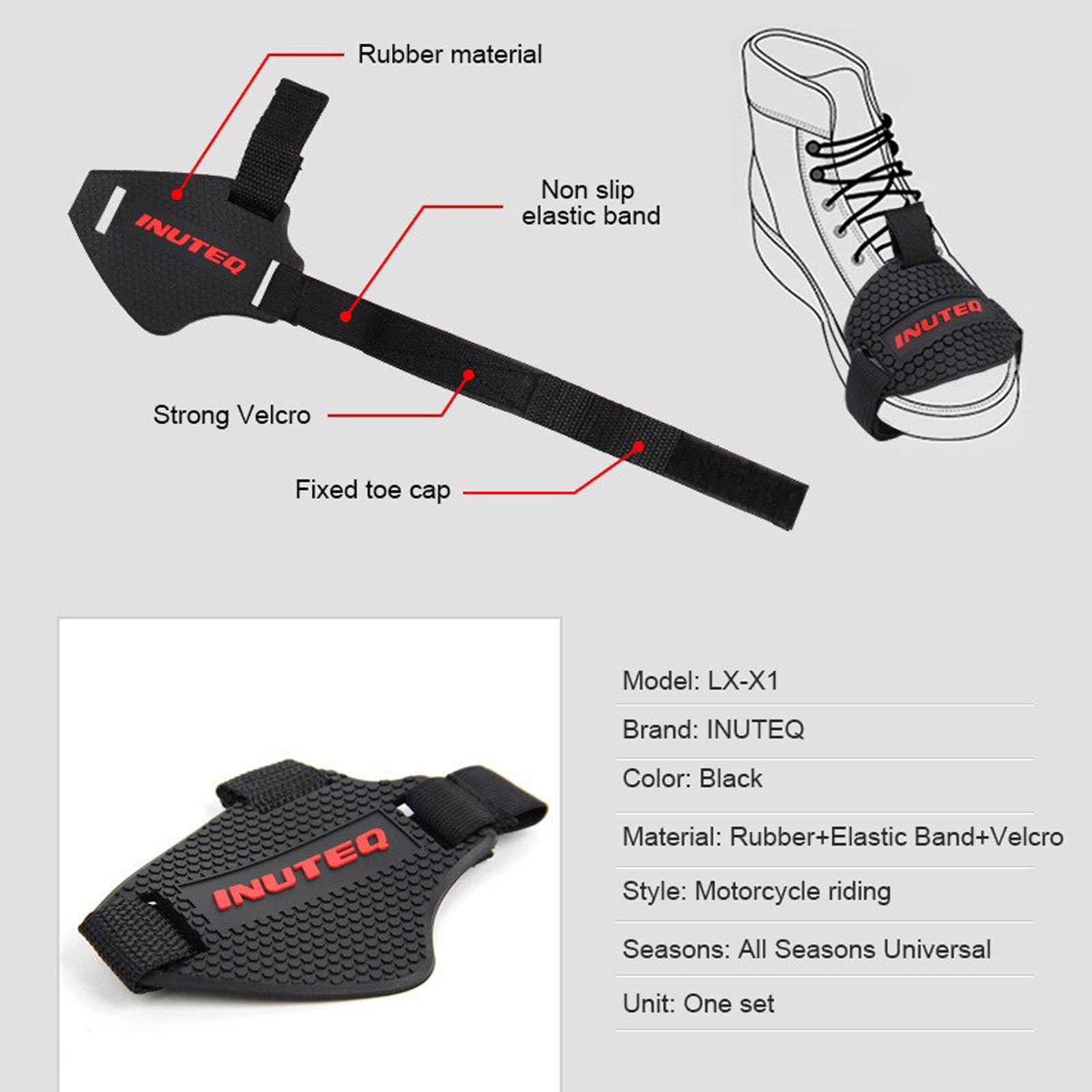 Proteggi Scarpa Per Moto E Bici - 2 Pezzi, Regolabile Con Velcro, Salvascarpe Leva Cambio Universale - Foto 6