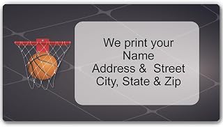 Stonehouse Collection | Basketball Return Address Labels | Custom Personalized Mailing Labels for Envelopes (Basketball Net)